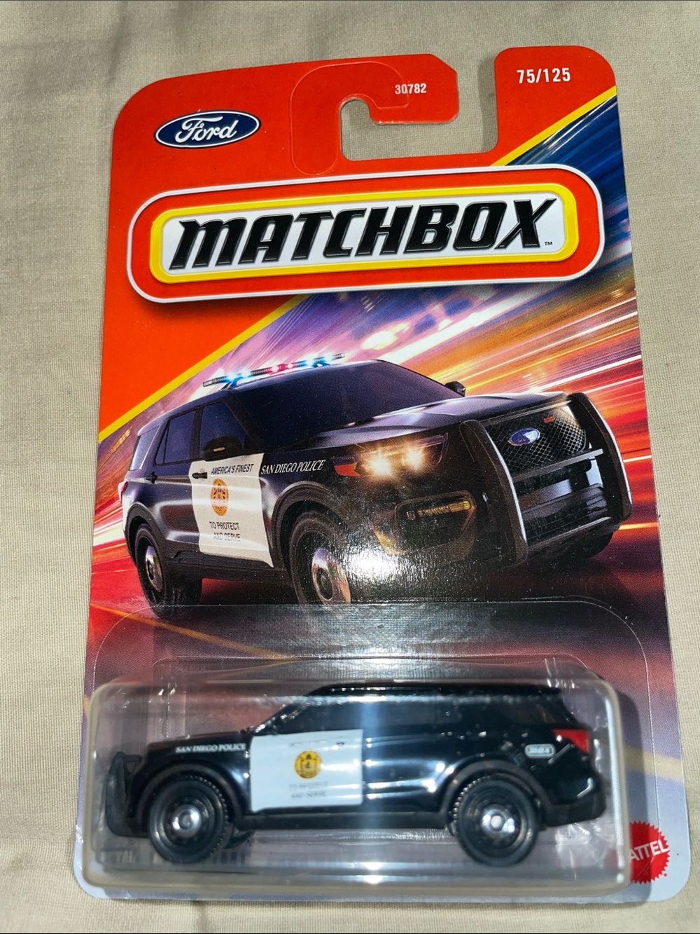 Matchbox Ford Black and White Police SUV Toy